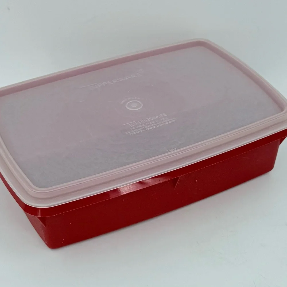 Tupperware Tuppercraft “Stow‎ N Go” Divided Craft Container w Tray#767-4 Red